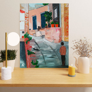 Calle Del San Miguel Painting av Alfred Fox Canvastryck