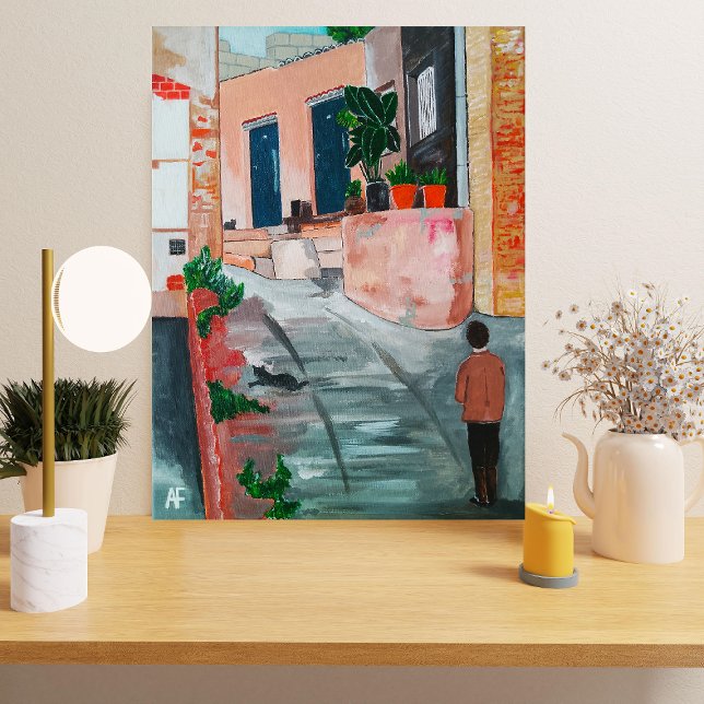 Calle Del San Miguel Painting av Alfred Fox Canvastryck (Not Actual Size)