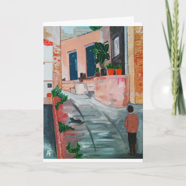 Calle Del San Miguel Painting av Alfred Fox Kort (Framsida)