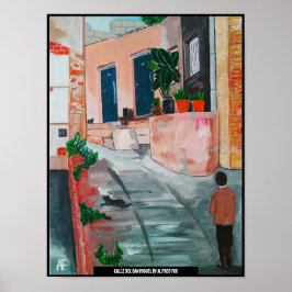 Calle Del San Miguel Painting av Alfred Fox Poster