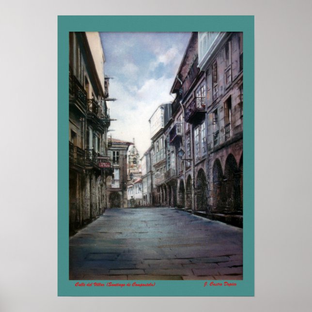 Calle del Villar (Santiago de Compostela) Poster (Framsidan)