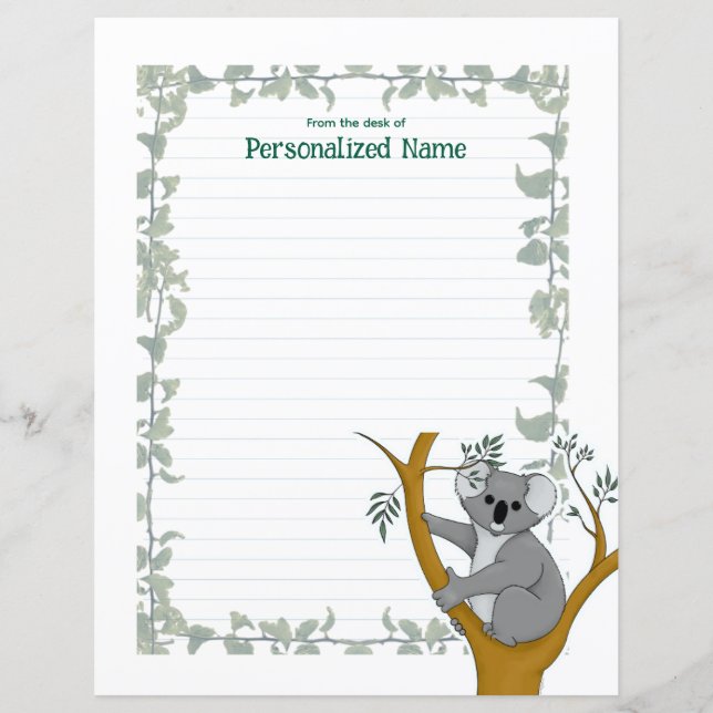 Callie Koala White Ivy Lining Papprare Lakan (Framsida)