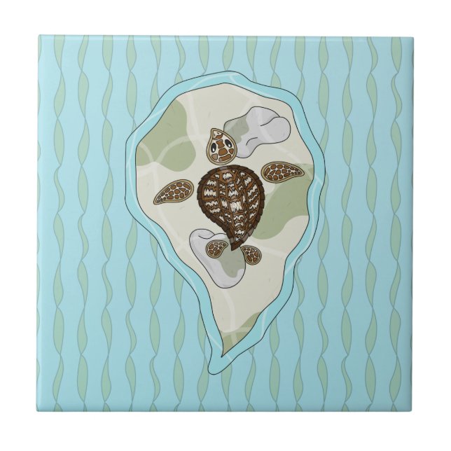 Callie Sea Turtle Tile Kakelplatta (Framsidan)