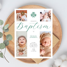Calligrafi 4 Photo Kor Shamrock Irish Baptism Vykort