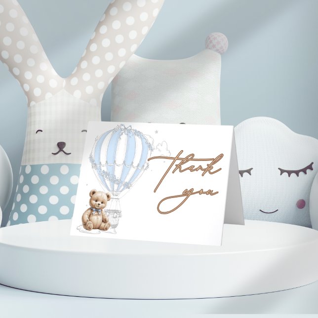 Calligrafi av klassiskt cute Nalle-tuben Tack Kort (Skapare uppladdad)