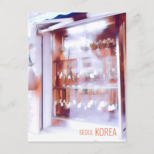 Calligrafi-borstar antika butiker Sydkorea-resor Vykort