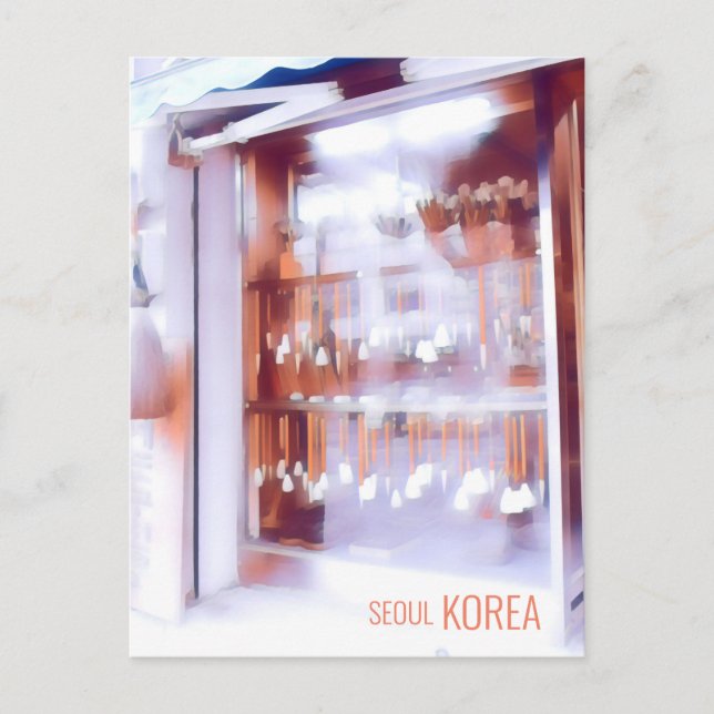 Calligrafi-borstar antika butiker Sydkorea-resor Vykort (Framsida)