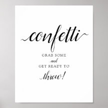 Calligrafi Bröllop "Konfetti"-tecken
