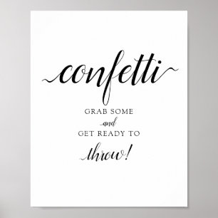 Calligrafi Bröllop "Konfetti"-tecken Poster