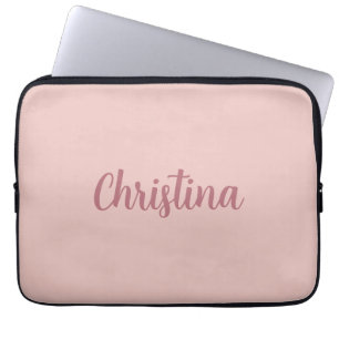 Calligrafi Elegant Ro Guld Plain Simple Namn Laptop Fodral