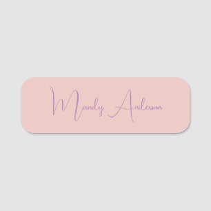Calligrafi Elegant Ro Guld Plain Simple Namn Namnbricka