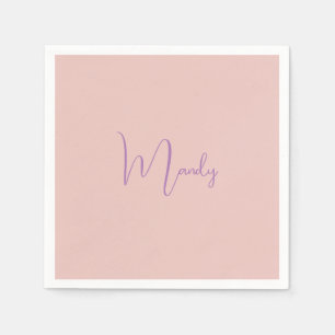 Calligrafi Elegant Ro Guld Plain Simple Namn Pappersservett