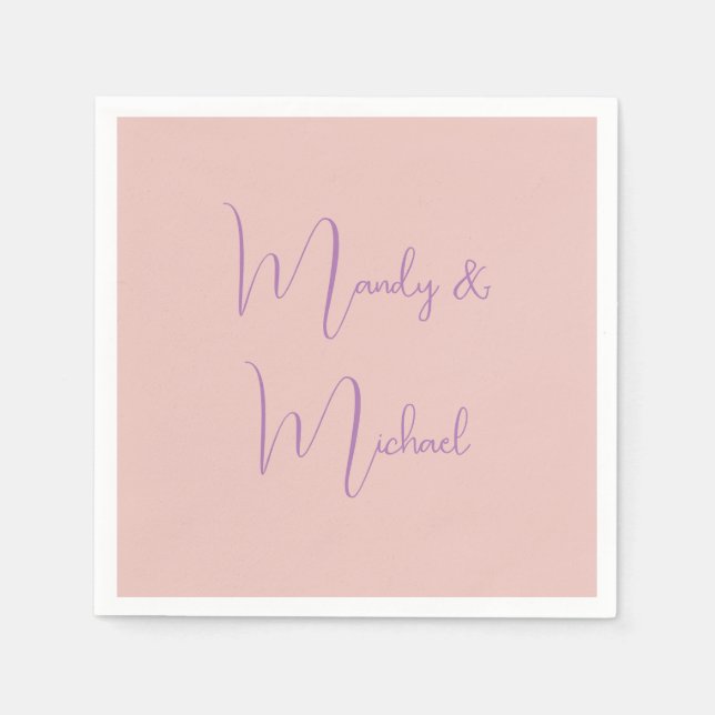 Calligrafi Elegant Ro Guld Plain Simple Namn Pappersservett (Framsidan)