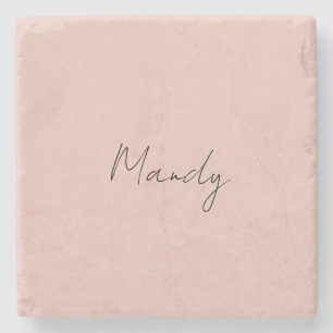 Calligrafi Elegant Ro Guld Plain Simple Namn Stenunderlägg