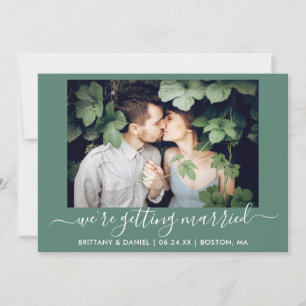 Calligrafi Eucalyptus Grönt Gifta sig Spara Datumet