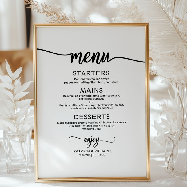 Calligrafi för bröllop Menu-tecken Rustic Chic Poster (Skapare uppladdad)