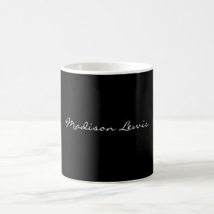 Calligrafi för oformaterad svart Namn-elegant Kaffemugg