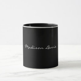 Calligrafi för oformaterad svart Namn-elegant Mugg