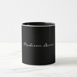 Calligrafi för oformaterad svart Namn-elegant Mugg