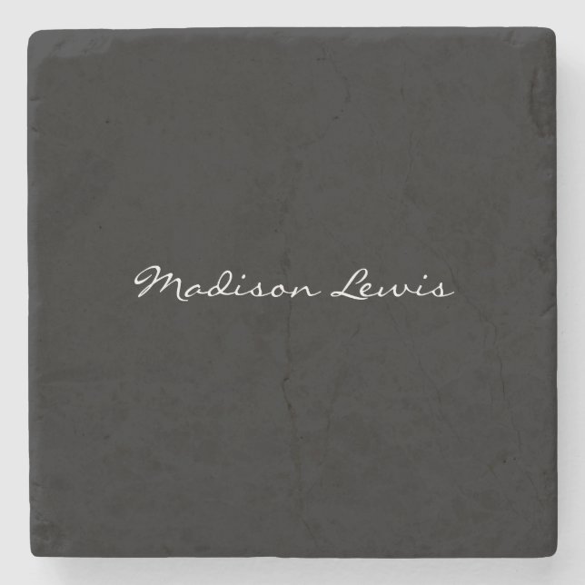 Calligrafi för oformaterad svart Namn-elegant Stenunderlägg (Framsidan)
