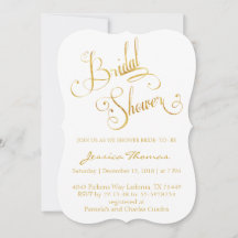 Calligrafi glitter Guld Inbjudningskort för möhipp