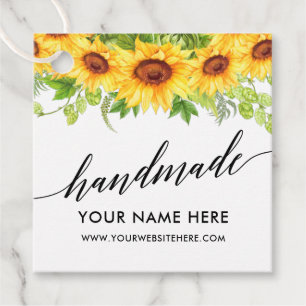 Calligrafi Handmade made Sunblommor Handmade Gåvor Etiketter