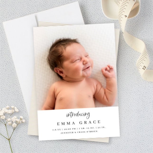 Calligrafi med enkel Elegant som introducerar Baby Meddelande (Skapare uppladdad)