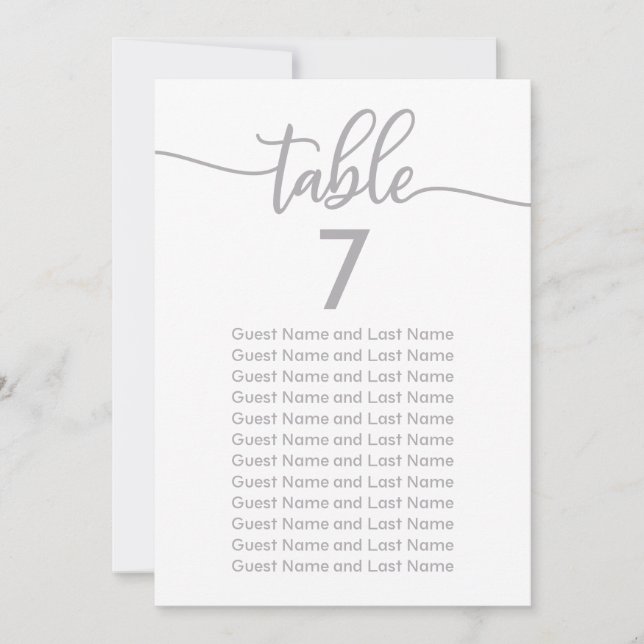 Calligrafi över bröllop gästsätet i Silver Inbjudningar (Framsida)