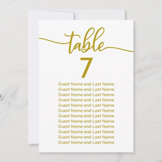 Calligrafi över bröllop gästsittande Elegant Guld Inbjudningar (Framsida)