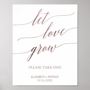 Calligrafi över elegant Guld, låt Kärlek växa teck Poster