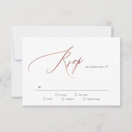 Calligrafi över Svartvit Ro Guld Bröllop OSA Kort