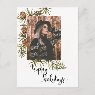 Calligrafi över Winter Gräs Glad helg Foto Vykort