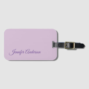 Calligrafi Pastel Thistle Rosa Personlig Namn Bagagebricka