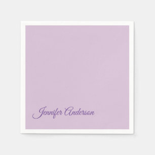 Calligrafi Pastel Thistle Rosa Personlig Namn Pappersservett