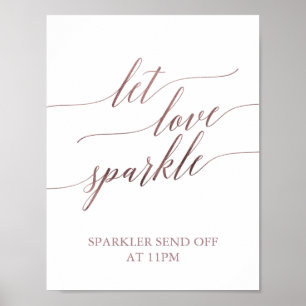 Calligrafin elegant Guld, låt Gnistran Kärlek Poster