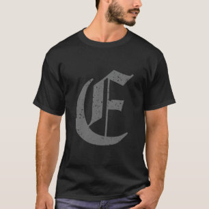 Calligrafiskt huvudstad Brev E Grunge T Shirt