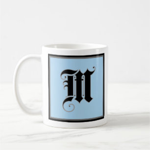 Calligrafiskt huvudstad Brev M Kaffemugg