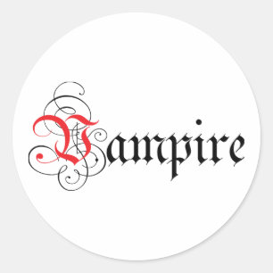 Calligrafiskt Vampire Runt Klistermärke