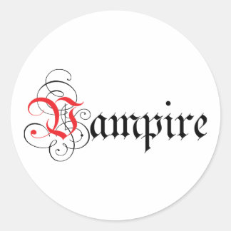 Calligrafiskt Vampire Runt Klistermärke