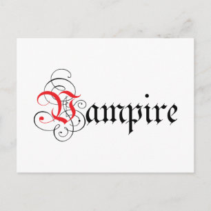 Calligrafiskt Vampire Vykort