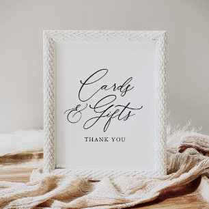 Calligrafkort för enkel Elegant och presentkort Poster