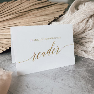 Calligrafläsare för elegant Guld Tack Kort
