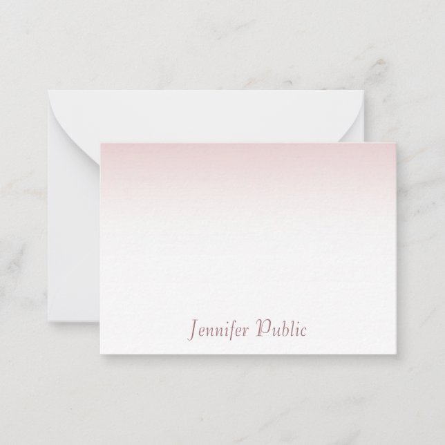 Calligraphed Script-mall för elegant Guld Anteckningskort (Framsida)