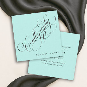 Calligrapher-tjänster för enkel Elegant Profession Fyrkantigt Visitkort