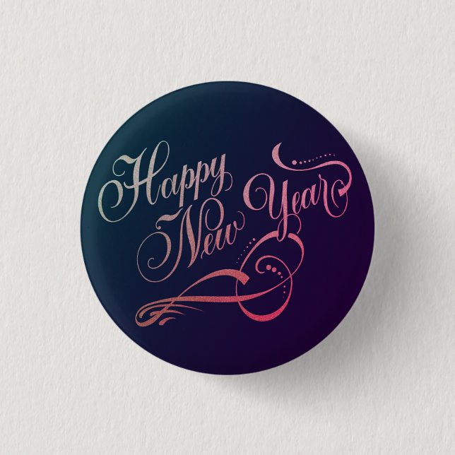 Calligraphic 2026 New Year Badge Knapp (Framsida)