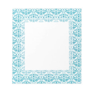 Calligraphic damast för eleganta Aquakrickablått Anteckningsblock