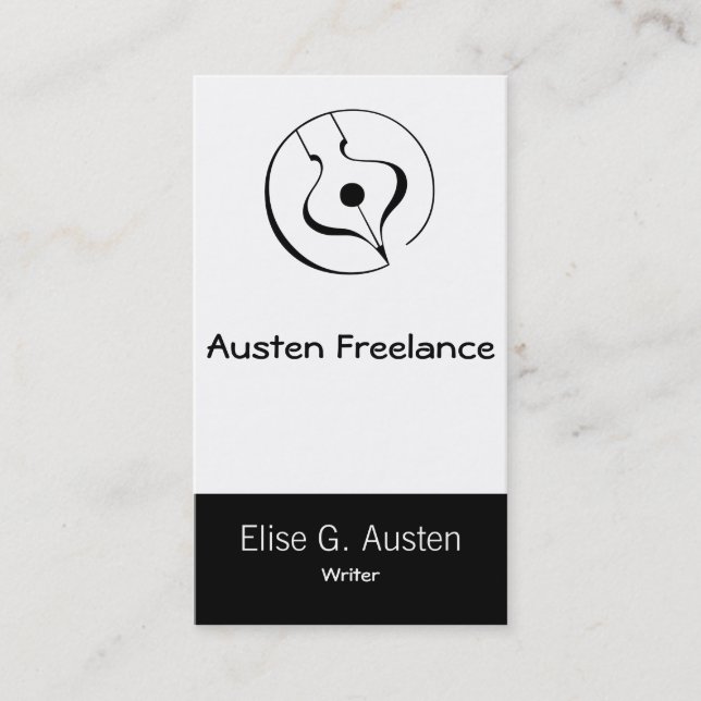 Calligraphic reservoarpenna visitkort (Framsida)