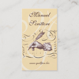 Calligraphic visitkort för författare, bokhandel