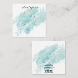 Calligraphy Abstrakt Earring visning logotyp Buss Fyrkantigt Visitkort