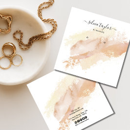 Calligraphy Abstrakt Earring visning logotyp Buss Fyrkantigt Visitkort